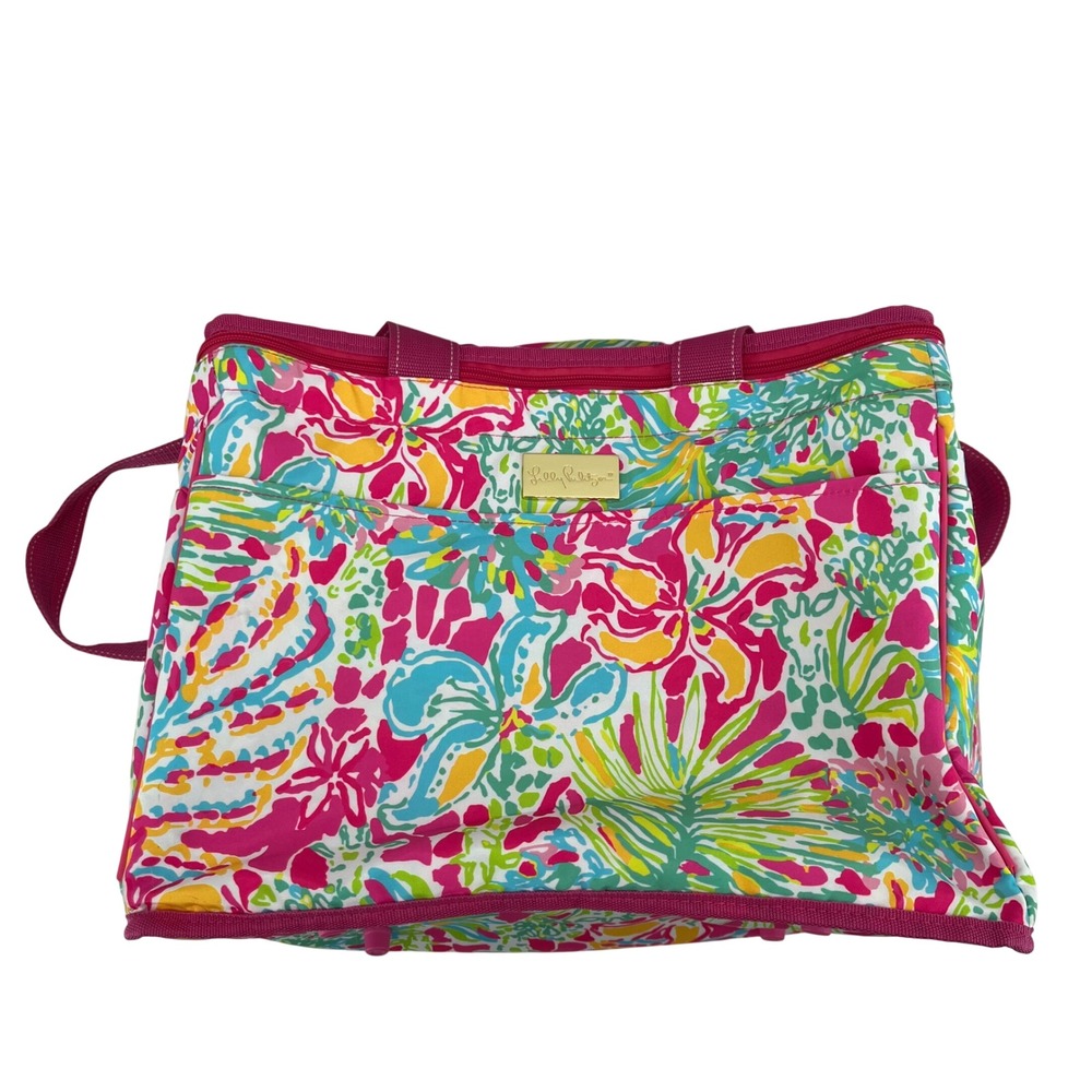 LILLY PULITZER‎ Large Spot Ya Insulated Lined Beach Cooler Tote Bag Straps NWOT - Picture 2 of 10